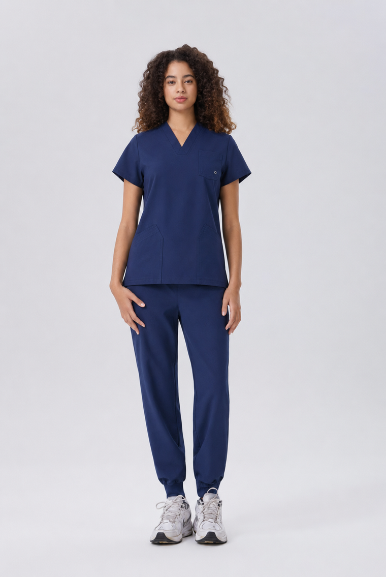 NoviFlex Mandarin Collar Scrub Set